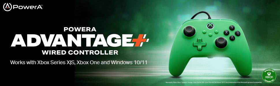 PowerA Advantage Plus Wired Controller for Xbox Series X|S (Green Meadow)